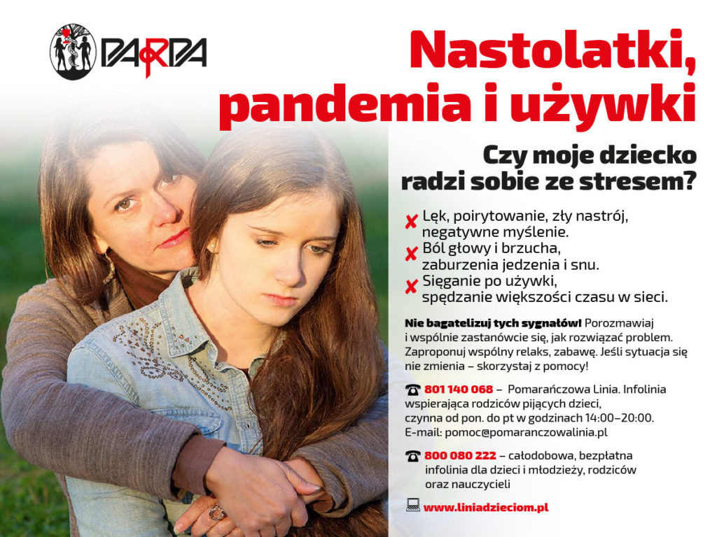 Ulotka - Nastolatki, pandemia i używki. cz1.