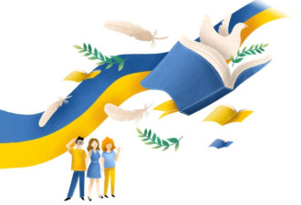 Grafika akcji Biblioteki dla Ukrainy