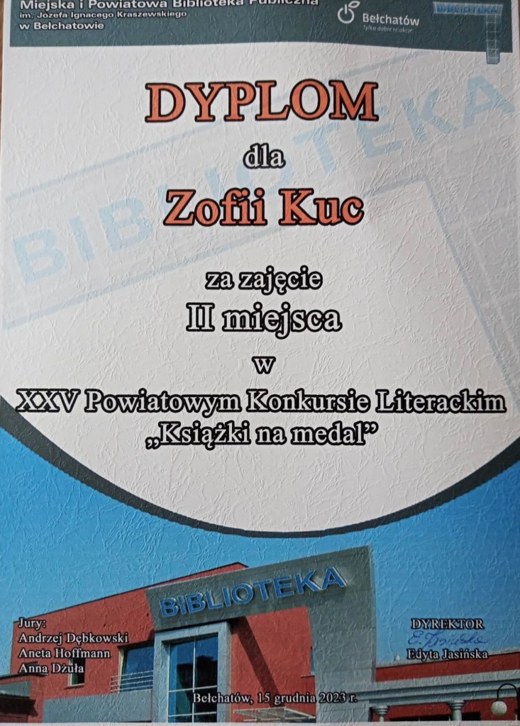 Dyplom Zofii Kuc